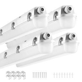 4FT LED Vapor Tight Light, 60W, 7400LM Vapor Proof Light Fixture with 5000K IP65 Waterproof