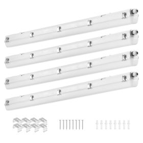 4FT LED Vapor Tight Light, 60W/50W/40W Selectable, 5000K Vapor Proof Light Fixture with 5400/6400/7400LM Adjustable