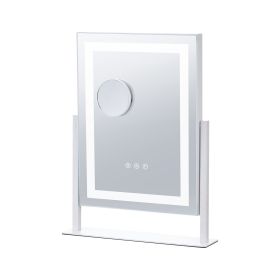 Vanity Mirror with Lights, Three Color Lighting Modes, Lighted Makeup LED Mirror, and 5X Magnification Mirror, Smart Touch Control