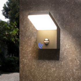 Inowel Wall Light Outdoor LED Wall Mount Lamp Wall Sconce Lighting with Motion Sensor Lantern Fixture 19217 (Color: Grey)