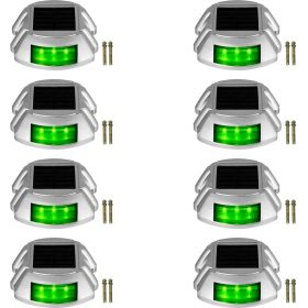 Driveway Lights, 8-Pack Solar Driveway Lights with Switch Button, Solar Deck Lights Waterproof (Quantity: 8 Pieces, Color: GREEN)